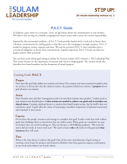 P.A.C.T Goal - United Synagogue of Conservative Judaism