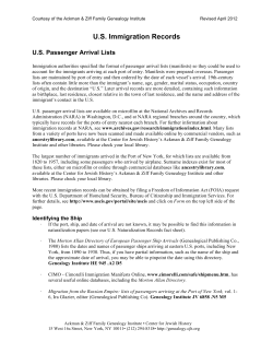 US Immigrantion Records - Center for Jewish History