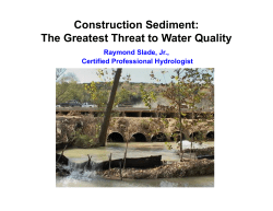 Construction Sediment: The Greatest Threat to Water Quality