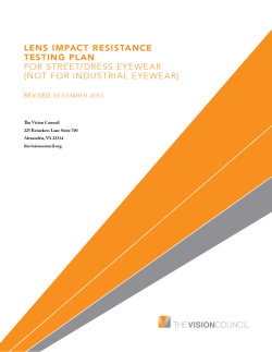 Lens Impact Testing Plan Revised 2013-12