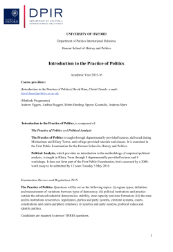 Politics reading list for HPol students - Wadham College