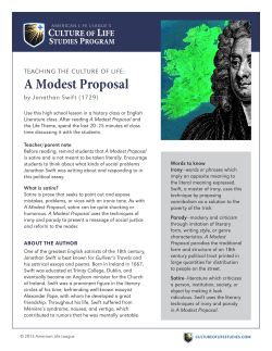 A Modest Proposal - Culture of Life Studies