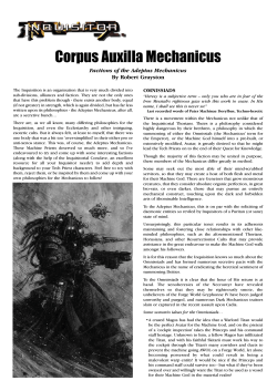 Corpus Auxilla Mechanicus - Specialist Arms for Specialist Games