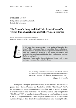 The Mouse`s Long and Sad Tale: Lewis Carroll`s Tricky Use of
