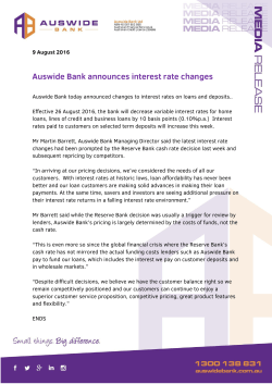 09/08/16 Auswide Bank reduces loan interest rates