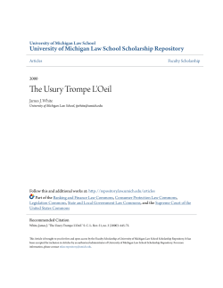 The Usury Trompe L`Oeil - University of Michigan Law School