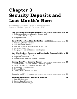 Chapter 3 Security Deposits and Last Month`s Rent