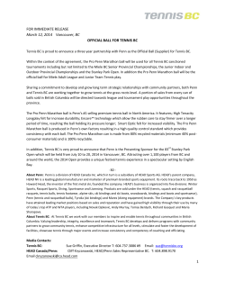 1 FOR IMMEDIATE RELEASE March 12, 2014