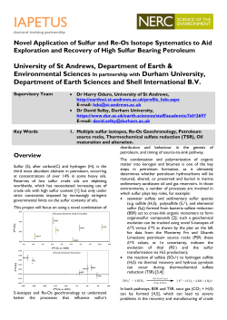 Novel Application of Sulfur and Re-Os Isotope Systematics