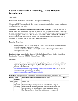 Lesson Plan: Martin Luther King, Jr. and Malcolm X Introduction