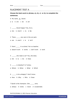 PLACEMENT TEST A