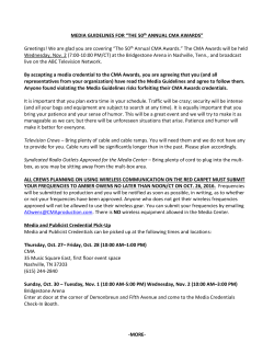 MEDIA GUIDELINES FOR &ldquo;THE 50th ANNUAL CMA AWARDS&rdquo;