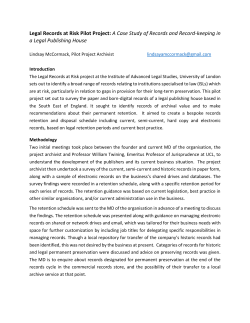 Legal Records at Risk Pilot Project: A Case Study of Records and