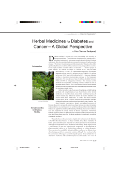 Herbal Medicines for Diabetes and Cancer