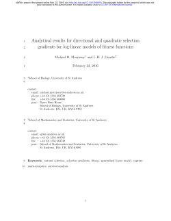 Analytical results for directional and quadratic selection