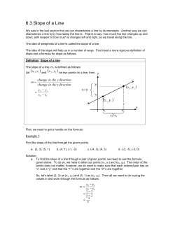 6.3 Slope of a Line