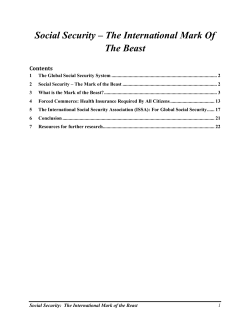 Social Security &ndash; The International Mark Of The