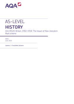 A-level History Mark scheme HIS2H - Britain, 1902