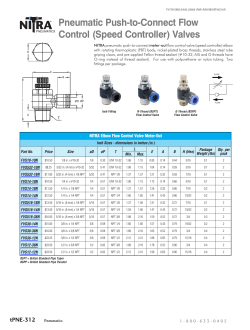 Pneumatic Push-to-Connect Flow Control