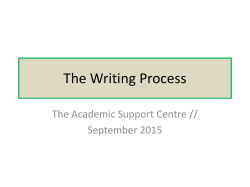 The Scientific Writing Process