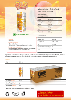 Mango Juice - Tetra Pack - Piyo Juice India Pvt. Ltd.