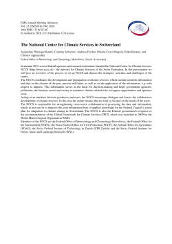 The National Center for Climate Services in Switzerland