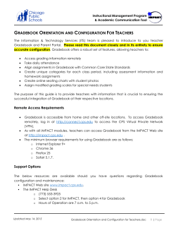 Gradebook Orientation and Configuration for - IMPACT