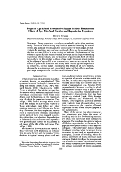 Stages of Age-Related Reproductive Success in Birds