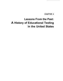 A History of Educational Testing in the United States