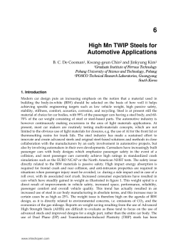 High Mn TWIP Steels for Automotive Applications