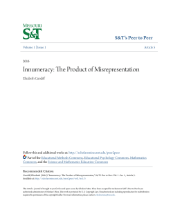Innumeracy: The Product of Misrepresentation