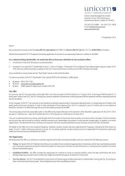 As a valued existing shareholder, we would also like to draw your