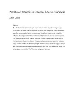 Palestinian Refugees in Lebanon: A Security Analysis