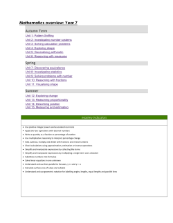 Mathematics overview: Year 7