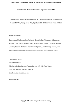 Hemodynamic Responses to Exercise in patients with COPD
