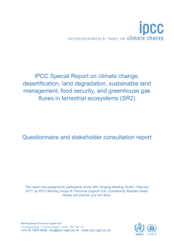 IPCC Special Report on climate change, desertification, land