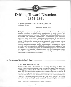 Drifting Toward Disunion 1854-1861
