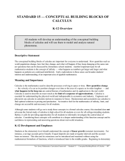 Mathematics, Conceptual Building Blocks of Calculus