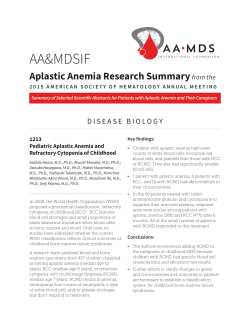 Aplastic Anemia Research Summary