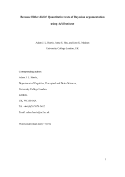 Because Hitler did it! Quantitative tests of Bayesian argumentation