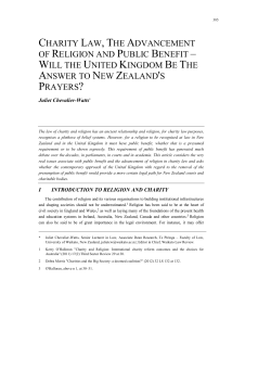 charity law, the advancement of religion and public benefit
