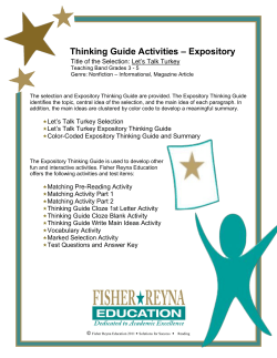 Thinking Guide Activities – Expository