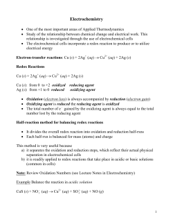 Electrochemistry