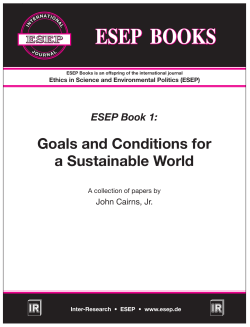 Goals and Conditions for a Sustainable World