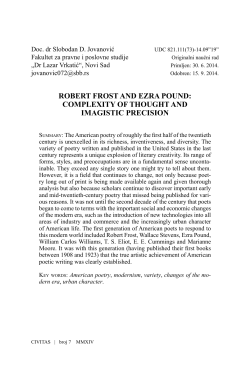 robert frost and ezra pound: complexity of thought and imagistic