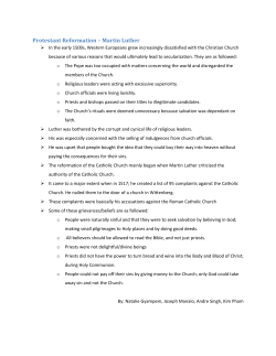 Protestant Reformation &ndash; Martin Luther