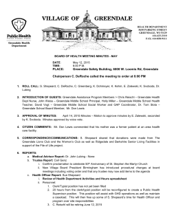 May 12, 2015 - Village of Greendale