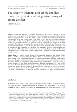 The security dilemma and ethnic conflict: toward a dynamic and