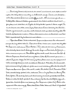 Anchor Paper &ndash; Document&ndash;Based Essay&mdash;Level 3 &ndash; B