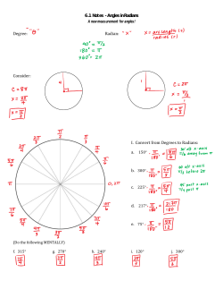 Notes - Degrees to Radians